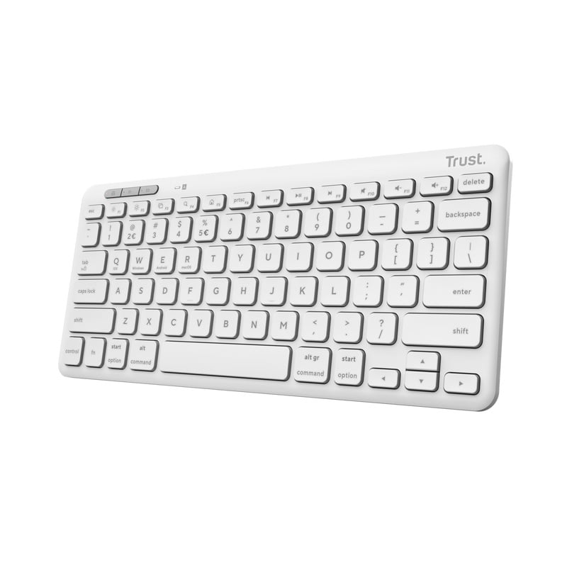 Tastatura Trust Lyra Wireless, conexiune USB-A, USB-C 1.1, distanta acoperire wireless 10m, 1x AAA baterie, compatibila cu laptop, pc, Bluetooth devices, tableta, alba - 1 | YEO