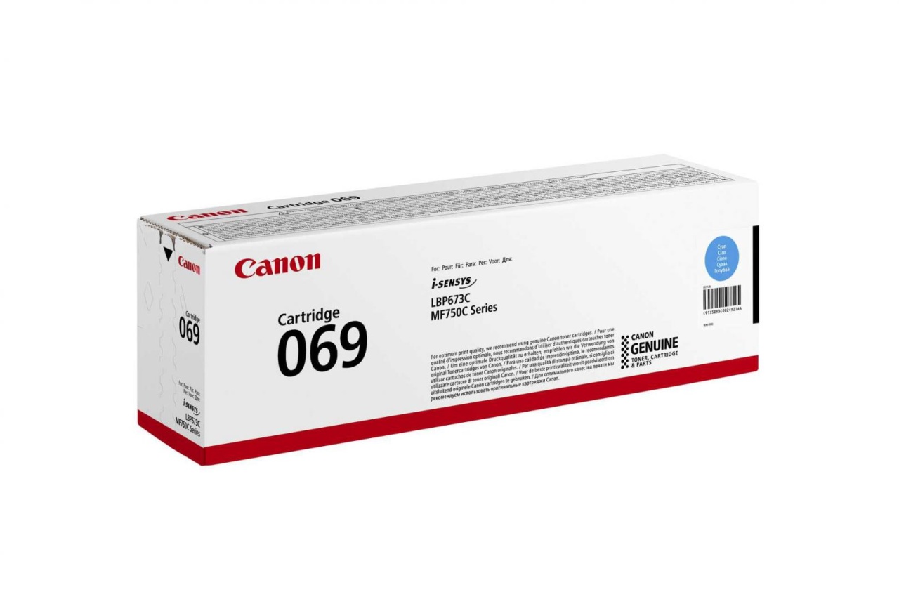 Toner Canon CRG069C, Cyan, capacitate 1900 pagini, pentru i-SENSYS LBP673Cdw, MF754Cdw, MF752Cdw.