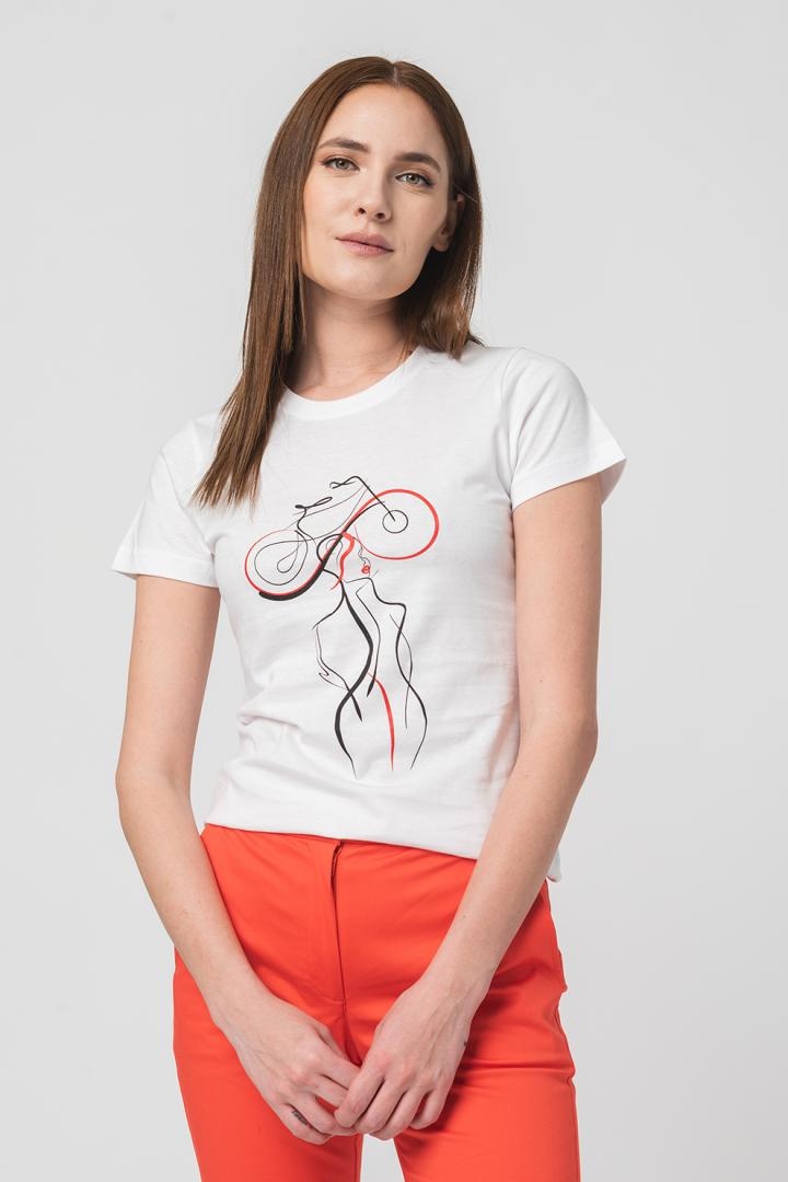 TSHIRT CASUAL F DOAMNA CU... WHITE-M - 4 | YEO