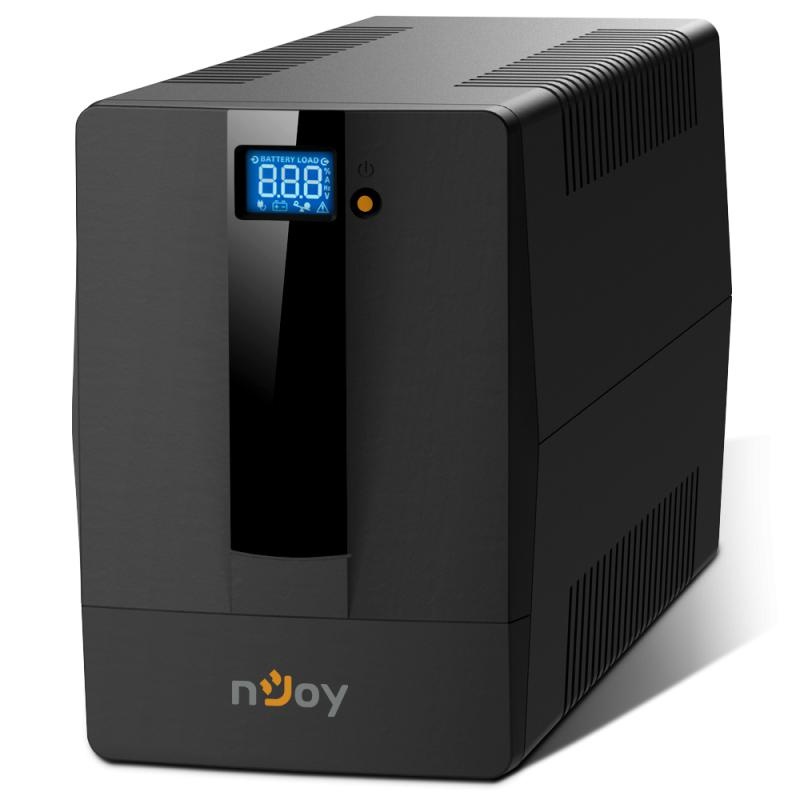 UPS nJoy Horus Plus 1000, 1000VA/600W, Afisaj LCD cu ecran tactil, 4 Prize Schuko cu Protectie, Repornire Automata, RJ11 protectie pentru linia de telefon/modem, Posibilitatea de monitorizare si control prin USB, LAN si internet, port de comunicare USB,