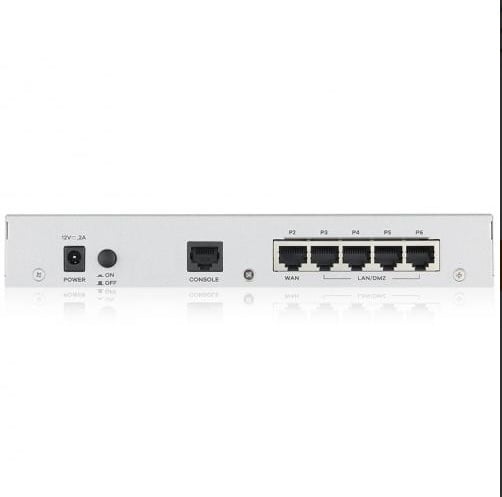 Zyxel USGFLEX100 Security Gateway V2, 10/100/1000 Mbps RJ-45 ports, 4 x LAN/DMZ 1 x WAN,1x USB 3.0, 900Mbps, 12V DC, 2A max, VPN IKEv2, IPSec, SSL, L2TP/IPSec. - 1 | YEO