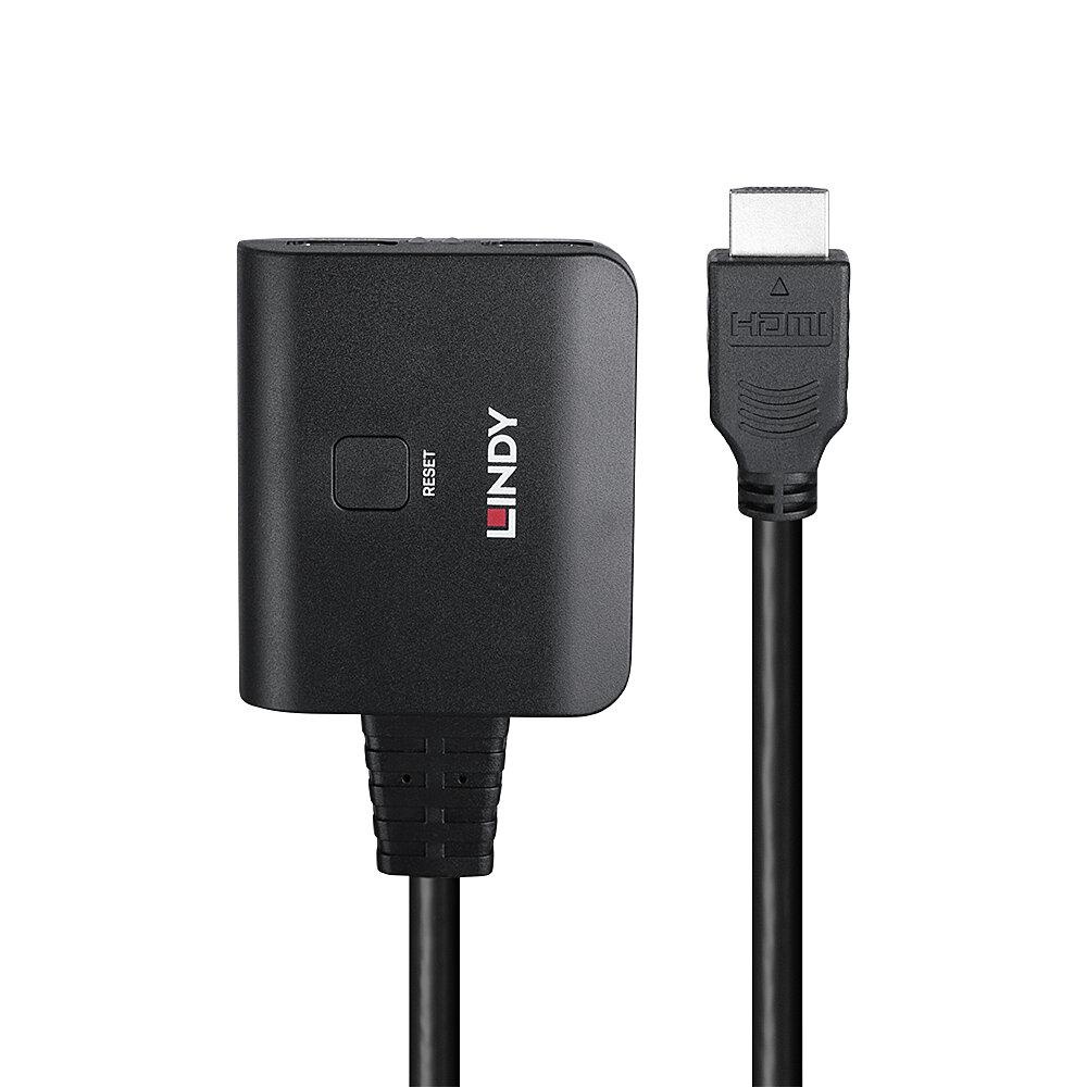 Cablu Lindy 2 porturi HDMI 4K60, latime de banda suportata 18Gbps, Chipset: GSV2006, lungime cablu 500 mm negru - 3 | YEO