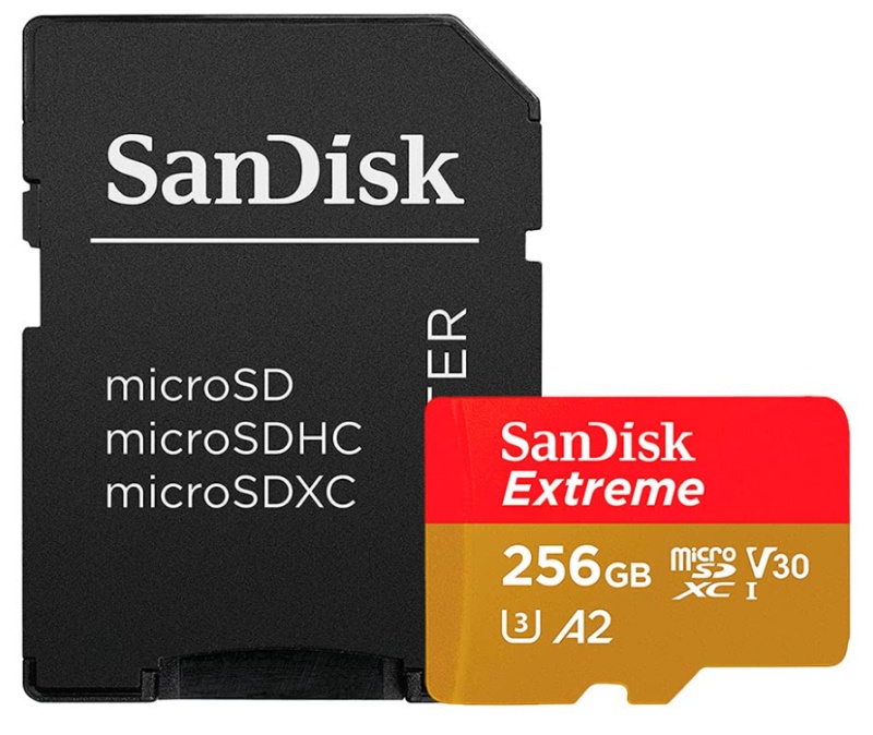 Card de Memorie Micro Secure Digital Card SanDisk Extreme PLUS, 256GB, Clasa 10, R/W speed: up to 100MB/s/ 90MB/s, include adaptor SD (pentru telefon)