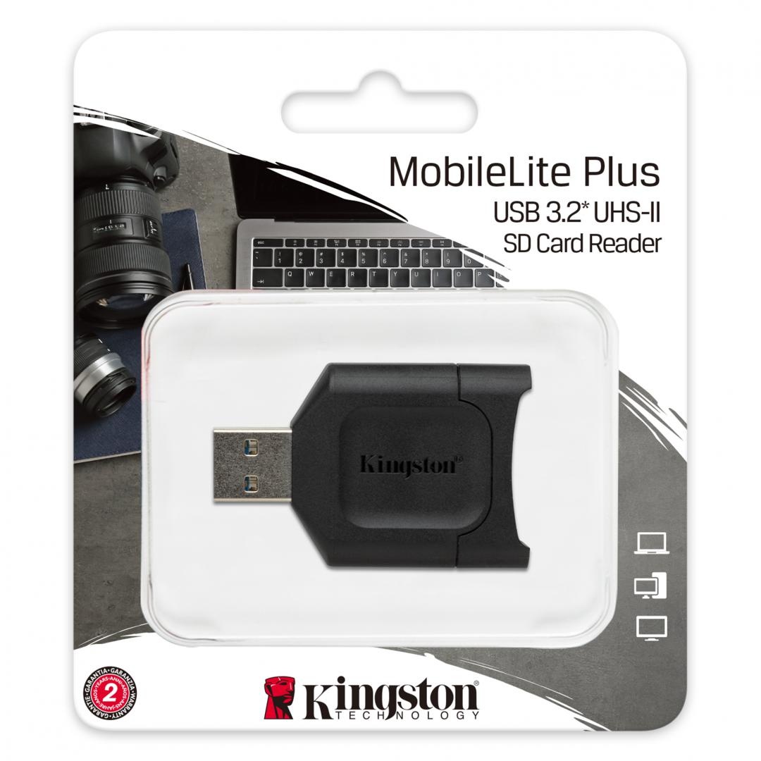 Card reader MicroSD Kingston, USB 3.2 Gen1, Connector: USB-A, UHS-II Class, Compatible with: Windows® 10, Windows 8.1, Windows 8, Mac OS X v. 10.10.x+, Linux v.2.6.x+, Chrome OS