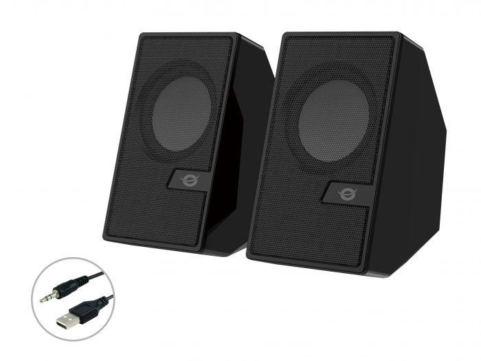 CONCEPTRONIC BJORN02B 2.0-Channel Computer Speaker with Bluetooth, 6W, 63 x 63 x 105 mm - 1 | YEO