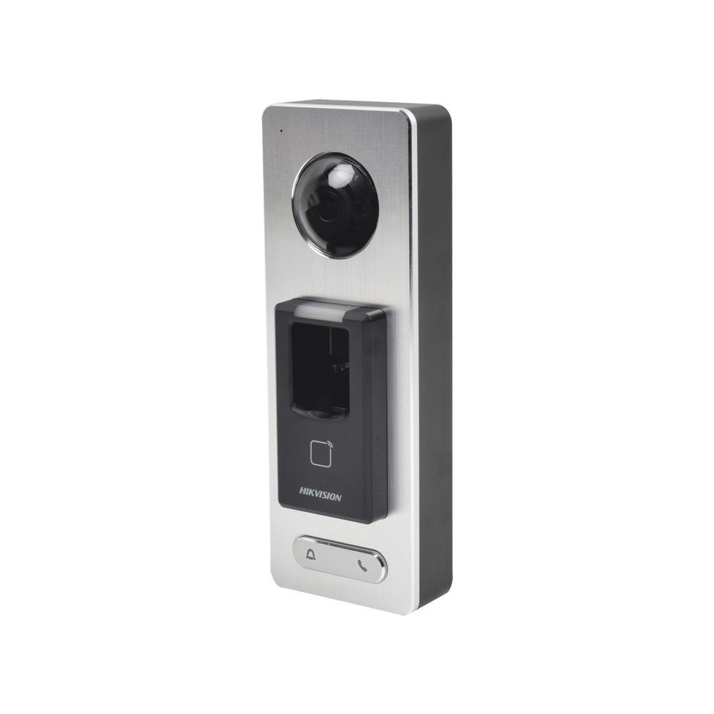 Controler de acces control cu acces biometric, cititor card Mifare sicamera video Hikvision, DS-K1T501SF; Camera de 2 MP incorporata ;Capacitate 50,000 card, 3,000 amprente si 200,000 evenimente; Comunicareaudio bidirectionala, remote live view, Uplink