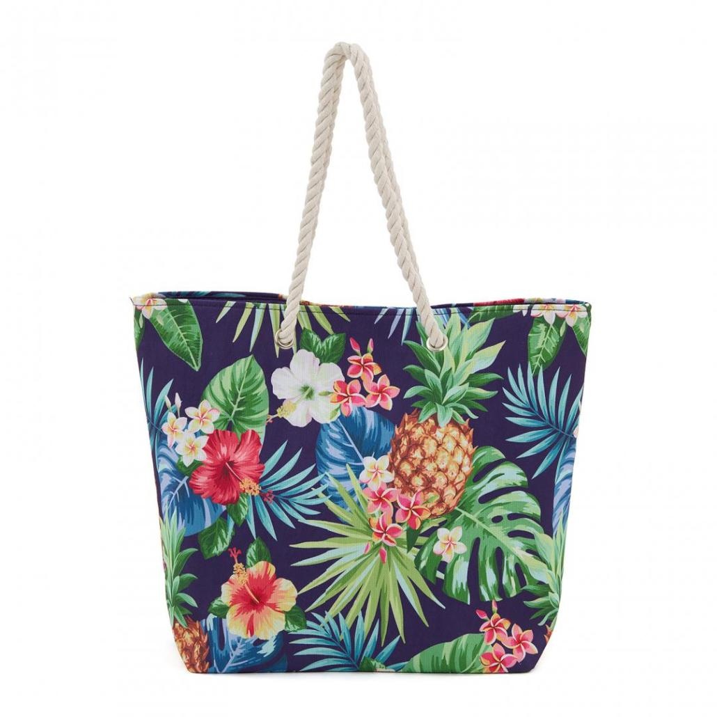 Geantă de Plajă Tropical Blue – Accesoriul Perfect pentru Zilele de Vară