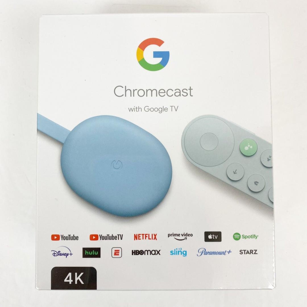 Google Chromecast TV, 4K, HDMI, Bluetooth, Wi-Fi, Blue - 1 | YEO