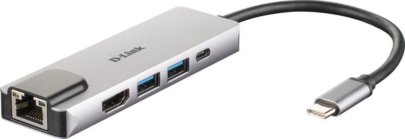 Hub USB-C D-Link DUB-M520 cu 5 porturi: HDMI 4K, Ethernet Gigabit și Power Delivery 60W - 2 | YEO