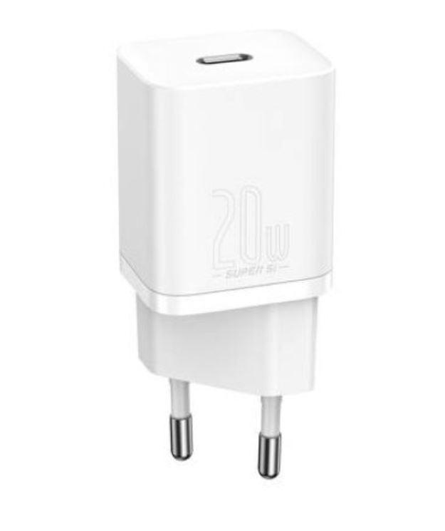 INCARCATOR retea Baseus Super Si, Quick Charge 20W, 1 x USB Type-C 5V/3A, alb - 1 | YEO