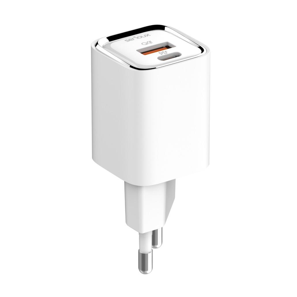 Incarcator retea Serioux 30W Quick Charge, Intrare AC100-240V~ 50/60Hz 0.7A Max, PD Ieșire: 5V-3A, 9V-3A, 12V-2.5A, 15V 2A, 20V=1.5A (30W), QC Ieșire: 5V-3A, 9V-2A, 12V=1.5A (18W), PD+QC=5V=3.6A, Total: 30W Max