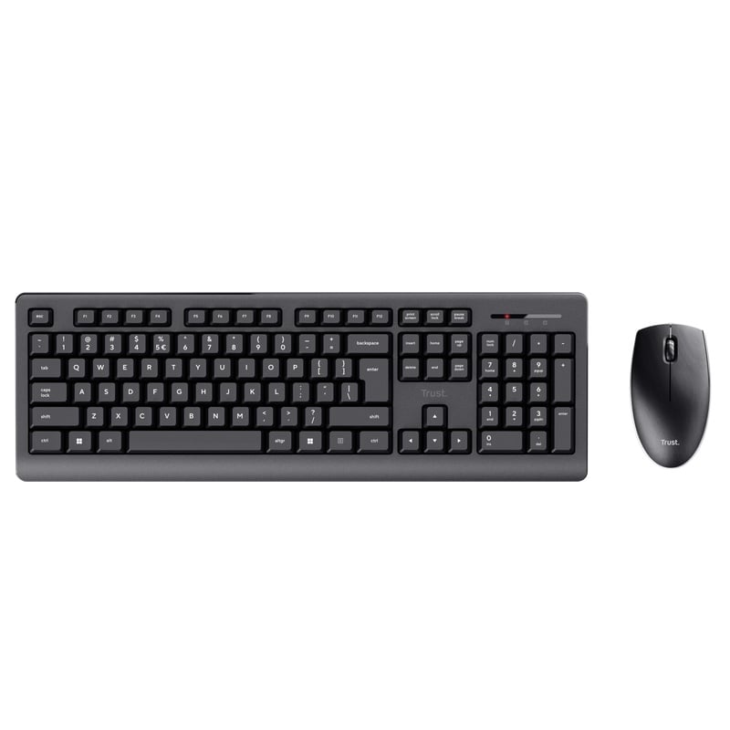 Kit Trust Primo tastatura standard, mouse wireless optic, rezoltie maxima 1200 DPI, negru - 2 | YEO