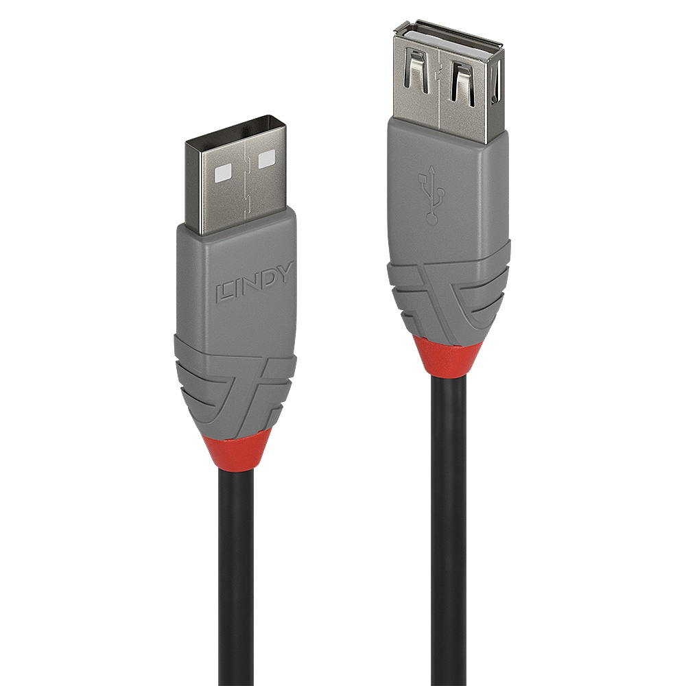 Lindy Cablu USB 2.0 Ext. USB 2m, latime de banda 480Mbps, Anthra