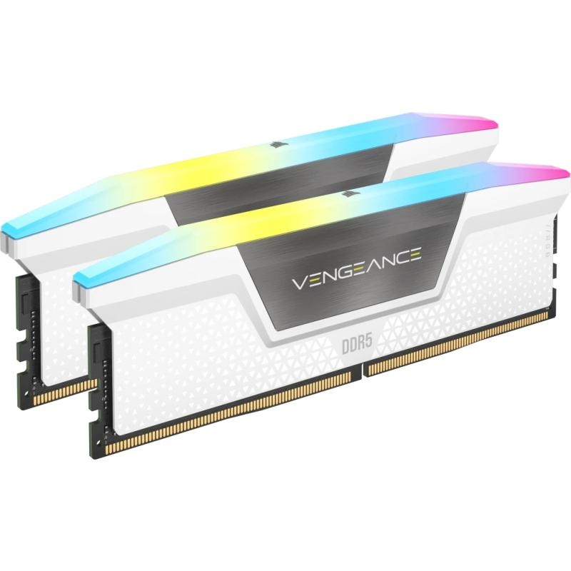 Memorie RAM Corsair Vengeance RGB White 32GB DDR5 6000MHz CL36 Kit of 2