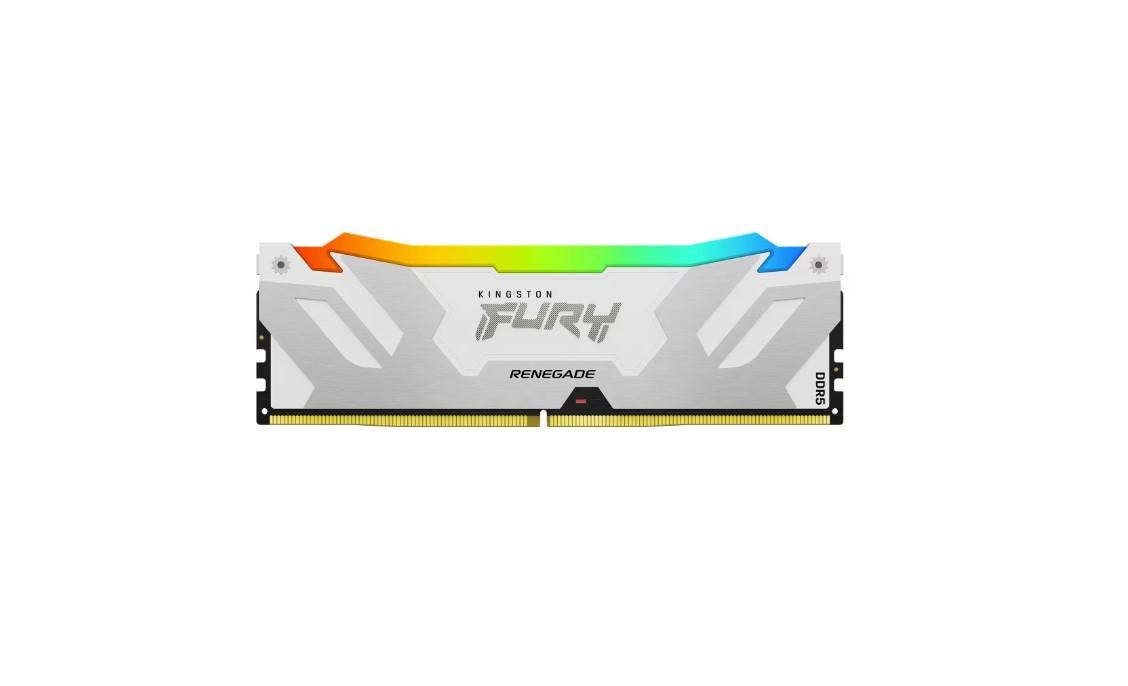 Memorie RAM Kingston, DIMM, DDR5, 32GB, 6000MHz, CL32, 1.35V, FURY Renegade White, RGB, Kit of 2 - 1 | YEO