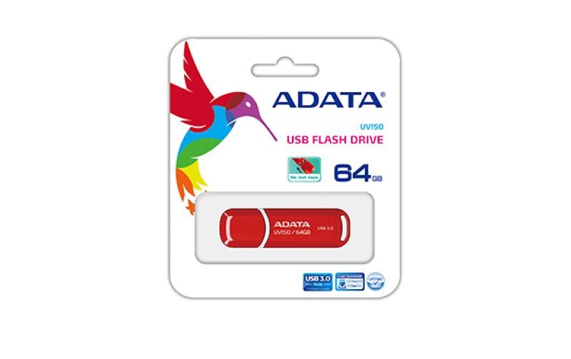 Memorie USB Flash Drive Adata UV150, 64Gb, USB 3.0, rosu - 3 | YEO