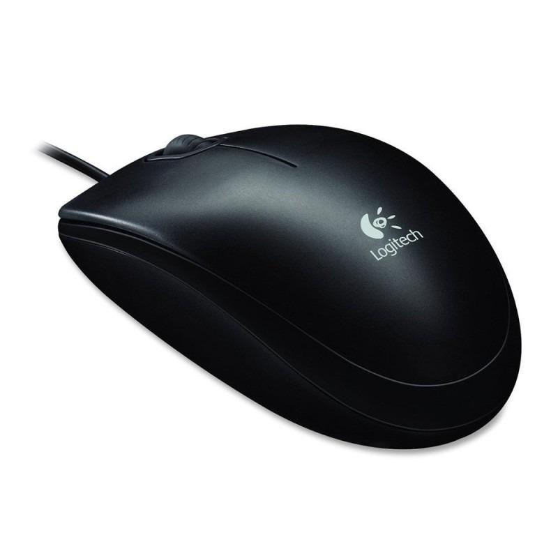 Mouse Logitech B100, optic, interfata USB, rezolutie 800 DPI, 4 butoane, negru - 1 | YEO