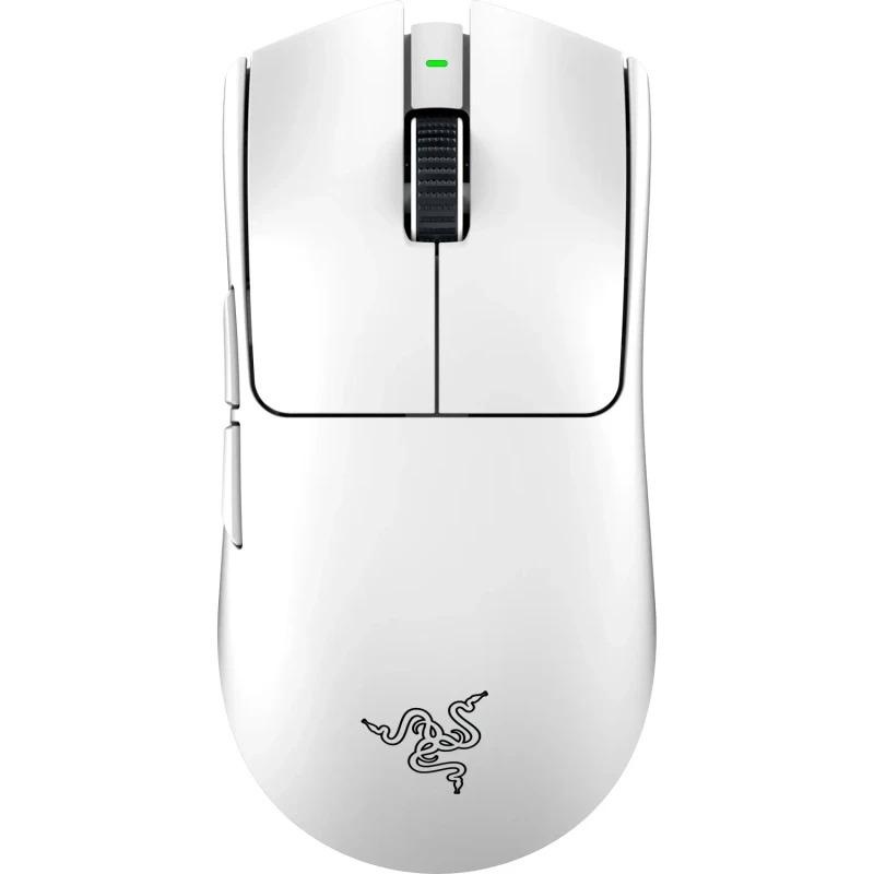 Mouse Razer Viper V3 Pro, conectivitate Razer HyperSpeed Wireless si prin fir, durata de viata baterie pana la 95 ore la 1000 Hz, pana la 62 ore la 2000 Hz, pana la 40 ore la 4000 Hz, pana la 17 ore la 8000 Hz, alb