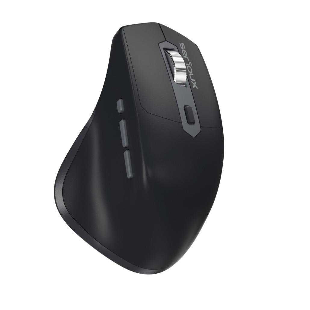 Mouse Serioux Apex 166 Wireless reincarcabil USB-C, Negru, senzor: Optic, DPI: 800/ 1200/1600/ 2400, conexiune: Dongle USB 2,4 GHz, banda de frecventa: 2,4 GHz, click silentios, design ergonomic, baterie integrată litiu de 500 mAh, cerințe OS: Win, Mac, - 3 | YEO