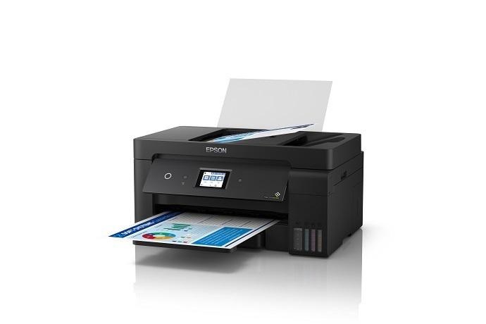 Multifunctional inkjet color CISS Epson L14150, dimensiune A3+ (Printare, Copiere, Scanare, Fax), duplex(A4), viteza 38ppm alb- negru, 24ppm color, rezolutie 4800x1200 dpi, alimentare hartie 250 coli, scanare, copiere și transmitere prin fax A4, scanner