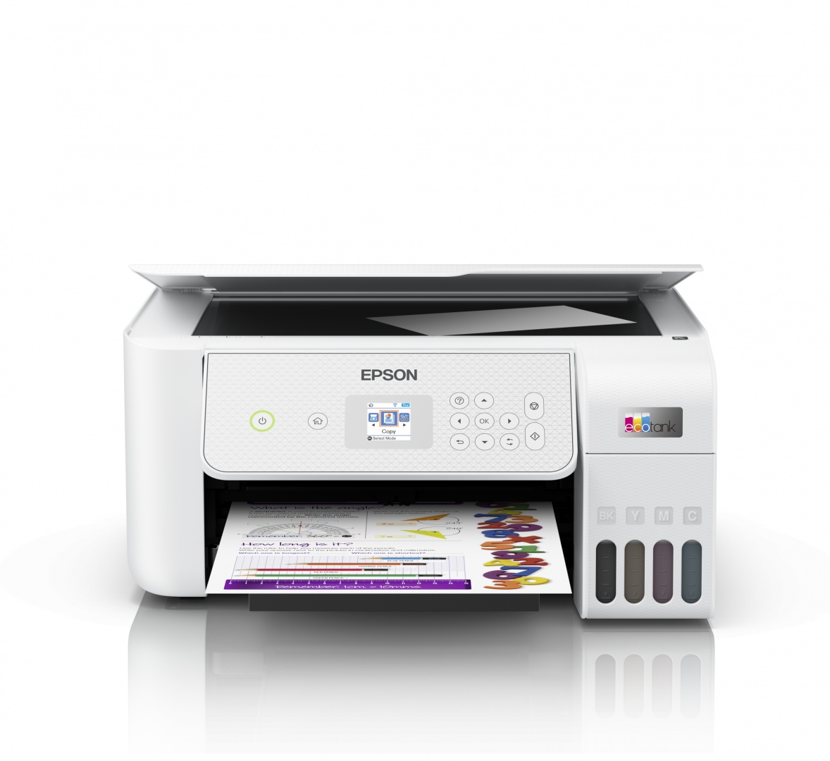 Multifunctional inkjet color Epson EcoTank CISS L3286,culoare alb, dimensiune A4 (Printare,Copiere, Scanare), printare borderless, viteza 33ppm alb- negru, 15ppm color, rezolutie 5760x1440 dpi, alimentare hartie 100 coli, scanner CIS rezolutie 1.200 x