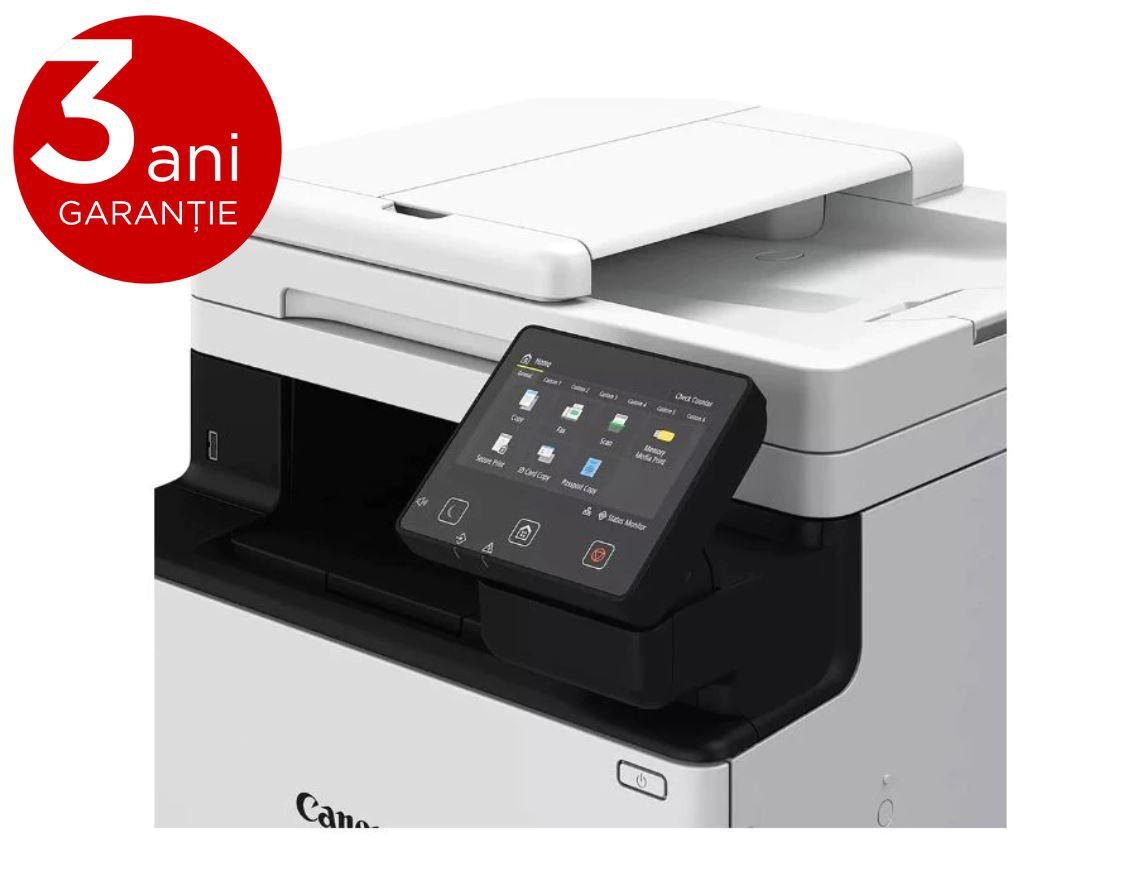 Multifunctional laser color Canon MF752CDW, dimensiune A4(Printare ,Copiere, Scanare), viteza max 33ppm alb-negru si color,rezolutie max1200x1200dpi, memorie 1 GB RAM,alimentare hartie 250 coli+50 coli multi-purpose+50 coli ADF, limbaj de printareUFRII,