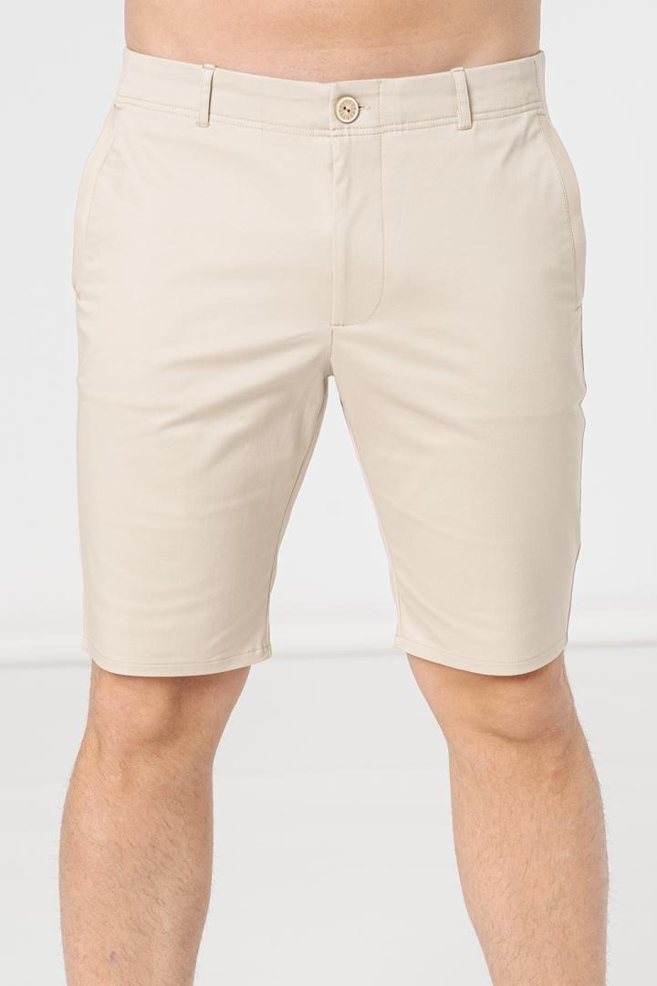 PANTALONI SCURT CASUAL BARBATI BEIGE L - 4 | YEO