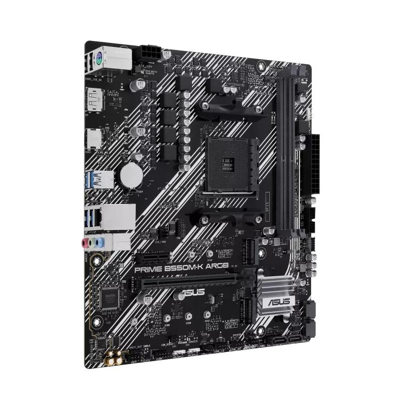 Placa de Baza ASUS PRIME B550M-K ARGB AM4, 2x DDR4, 1x DP 1x HDMI, 1x PCIE 4.0 x16 1x PCIE 3.0 x16 1x PCIE 3.0 x1, 2x M.2 4x SATA 6GB/s, mATX - 1 | YEO