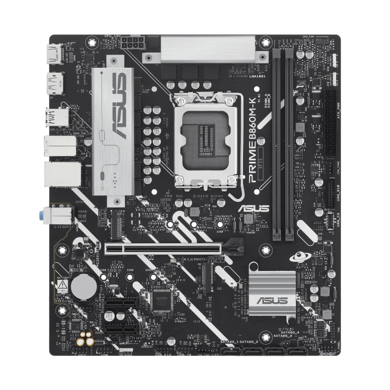 Placa de Baza ASUS PRIME B860M-K LGA1851, 2x DDR5, 1x DP 1x HDMI, 1x PCIE 4.0 x16 2x PCIE 4.0 x1, 2x M.2, 4x SATA 6GB/s, mATX