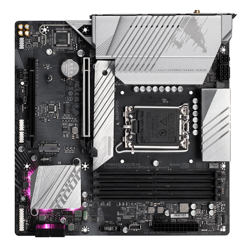 Placa de baza Gigabyte B760M AORUS ELITE AX LGA1700 - 3 | YEO