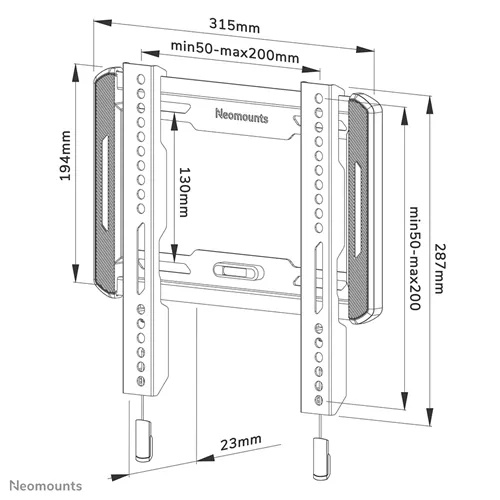 Suport TV de perete, Neomounts by Newstar WL30-550BL12, Fix, 24