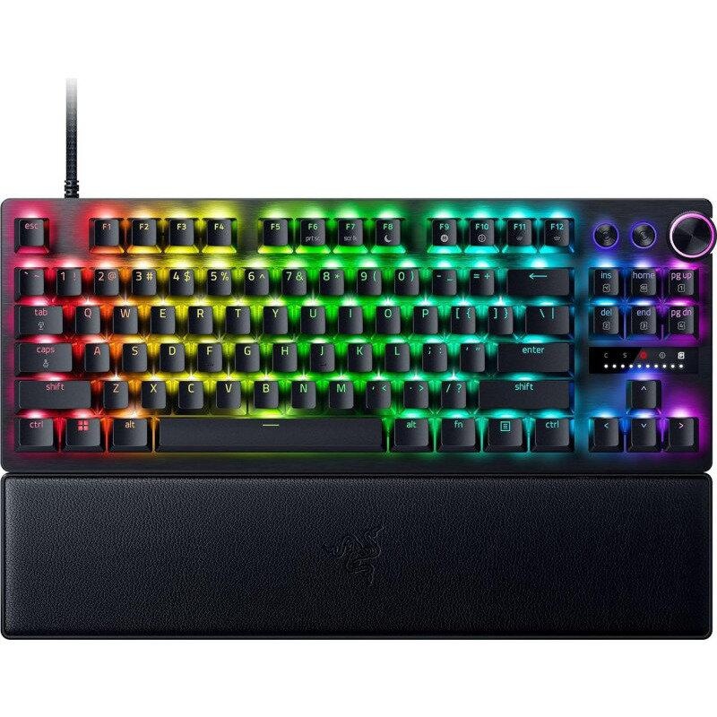 Tastatura Razer BlackWidow V4 Pro 75% ISO, wireless, bluetooth, cu fir, layout US, tip switch Razer™ Mechanical Switches Gen-3 (Tactile), iluminare Razer Chroma™ RGB, conectivitate wireless (2.4 GHz), bluetooth 5.1, sau Type-C, include wrist-rest