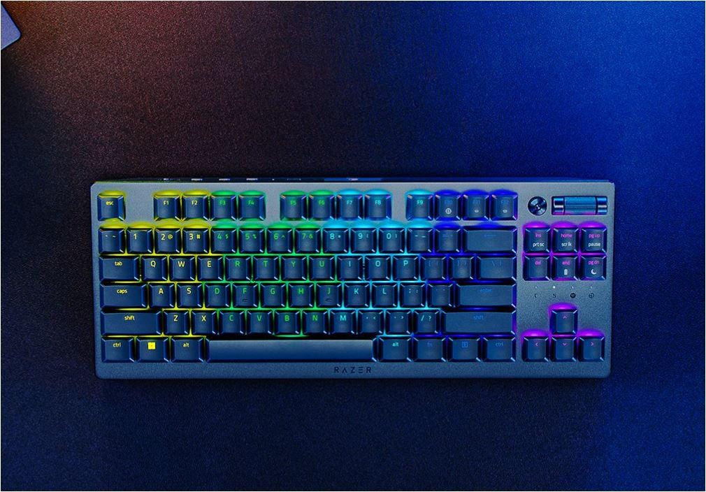 Tastatura Razer DeathStalker V2 Pro Tenkeyless, wireless, bluetooth, cu fir, conectivitate Razer™ HyperSpeed Wireless (2.4 Ghz), Bluetooth, sau Type-C, switch Razer™ Low-Profile Optical Switches (Linear), butoane programabile, optiune gaming mode,