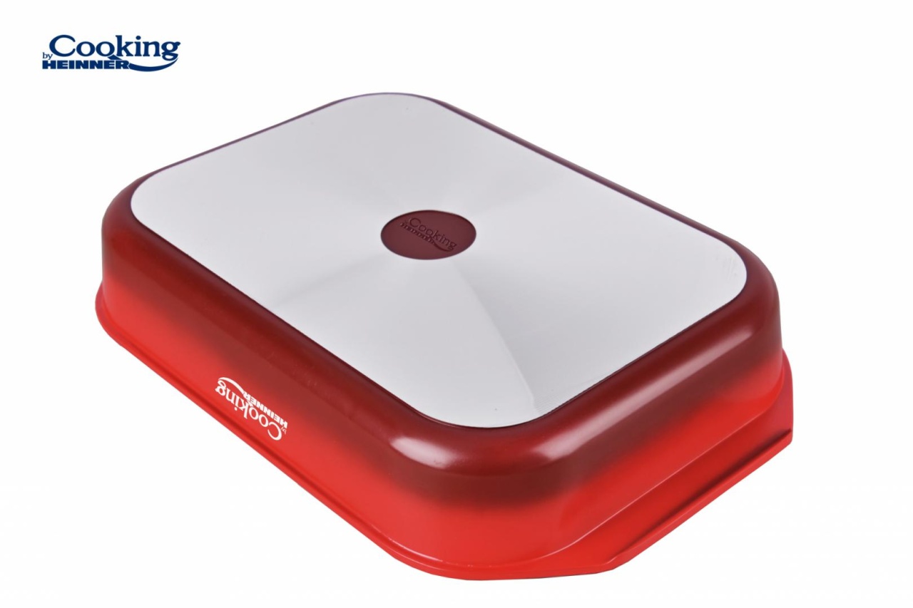 TAVA ALUMINIU CU ACOPERIRE CERAMICA 39.5x26 CM, RED LINE, COOKING BY HEINNER - 2 | YEO