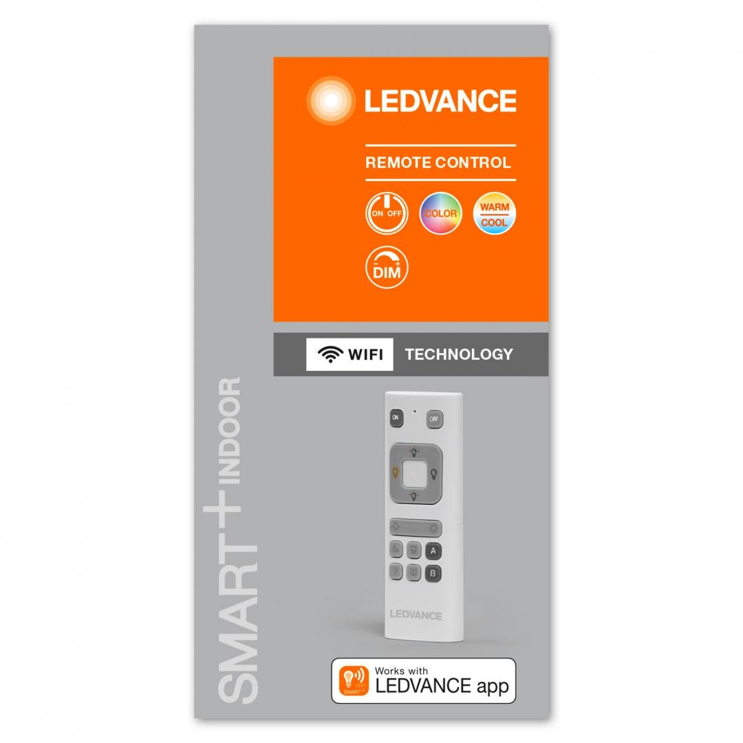 Telecomanda Ledvance SMART+ WiFi, 12x4.1x1.9cm, Gri, 2x baterii AAA neincluse, pana la 15 surse/corpuri de iluminat, cu optiunile de dimare, control RGB si setare de scene luminoase - 1 | YEO