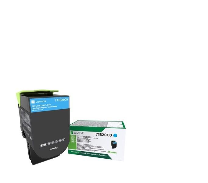 Toner Lexmark 71B20C0, cyan ,return program ,2.3k,CX317DN/417DE, CS317DN/417DN/