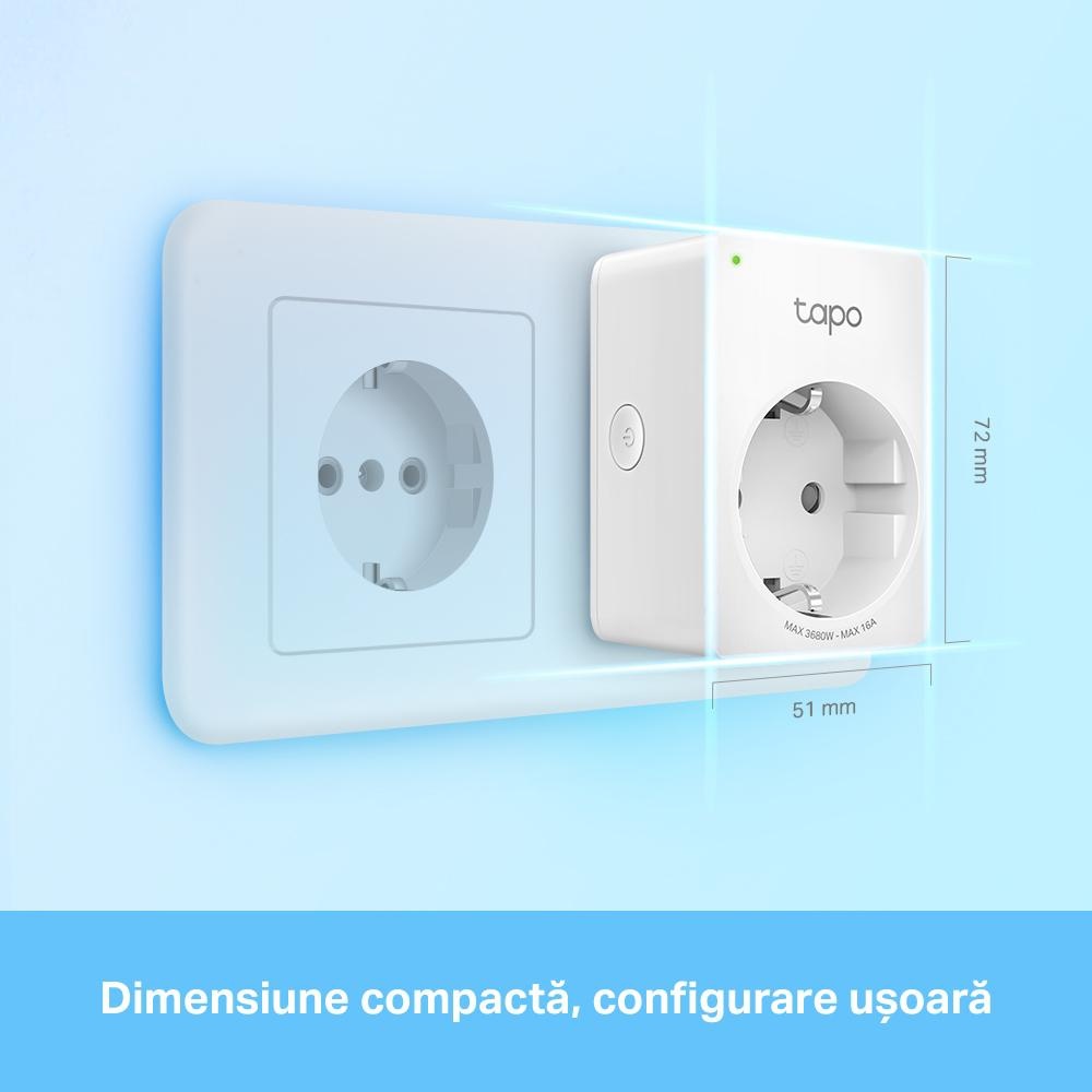 TP-Link MINI SMART WI-FI SOCKET TAPO P110(4-PACK), Protocol: IEEE 802.11b/g/n, Bluetooth 4.2 (doar pentru onboarding), 2.4 GHz, Cerințe de sistem: Android 4.4 sau o versiune mai recentă, iOS 9.0 sau o versiune mai recentă, Cerinte de alimentare: AC - 3 | YEO