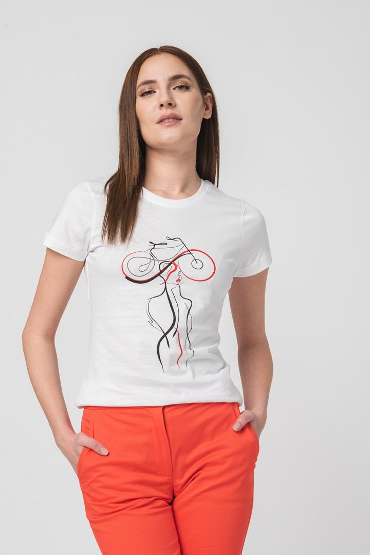 TSHIRT CASUAL F DOAMNA CU... WHITE-S - 1 | YEO