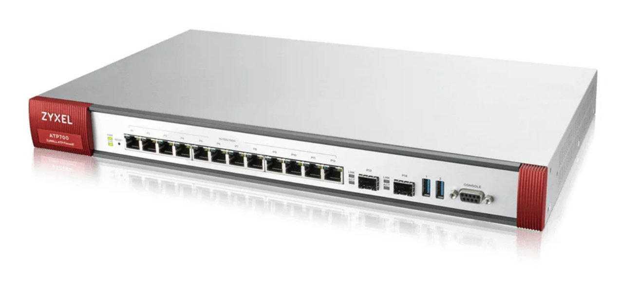 Zyxel ATP HARDWARE FIREWALL 12 Gigabit user-definable ports, 2*SFP, 2* USB with 1 Yr Bundle