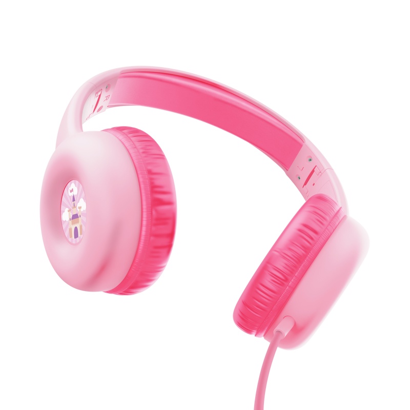 Casti Trust Nouna cu fir kids, frecventa raspuns 20 Hz - 20.000 Hz, senzitivitate 92 dB, roz - 3 | YEO