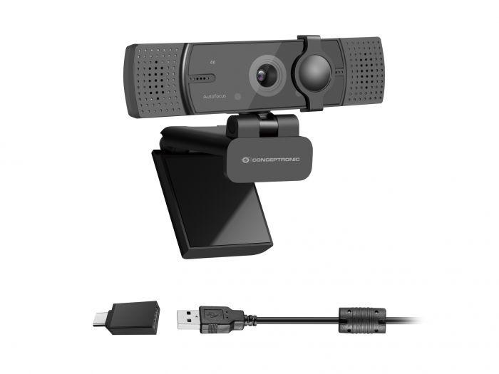 Conceptronic AMDIS07B 4K Ultra HD Autofocus Webcam with Dual Microphone, 103 x 55 x 44 mm - 2 | YEO