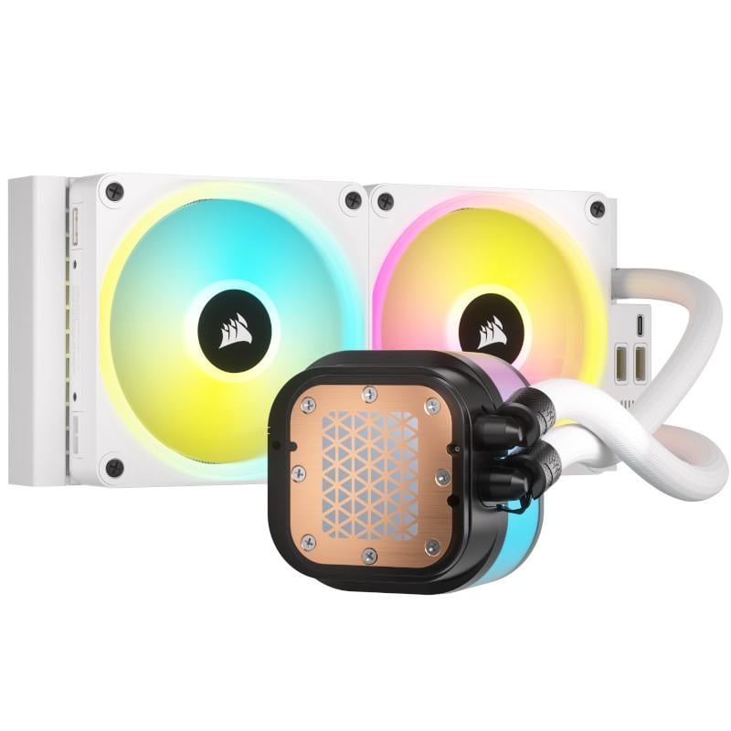 Cooler procesor Corsair H100i Elite Capellix alb – Răcire lichidă performantă cu iluminare RGB