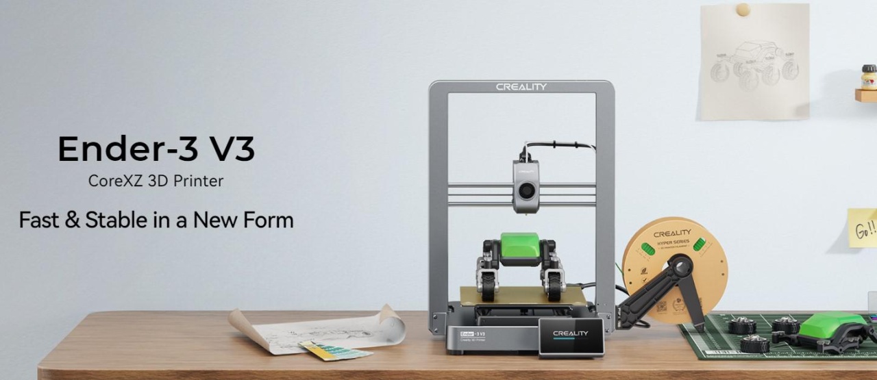 CREALITY ENDER-3 V3 3D PRINTER, Tehnologie: FDM, Volum printare: 220*220*250mm, Dimensiuni imprimanta: 358*374*498mm, 7.83kg, Viteza printare: ≤600mm/s, Acuratete: ±0.2mm, Inaltime strat: 0.1-0.35mm, Diametru filament: 1.75mm, transfer fisiere: USB drive - 1 | YEO