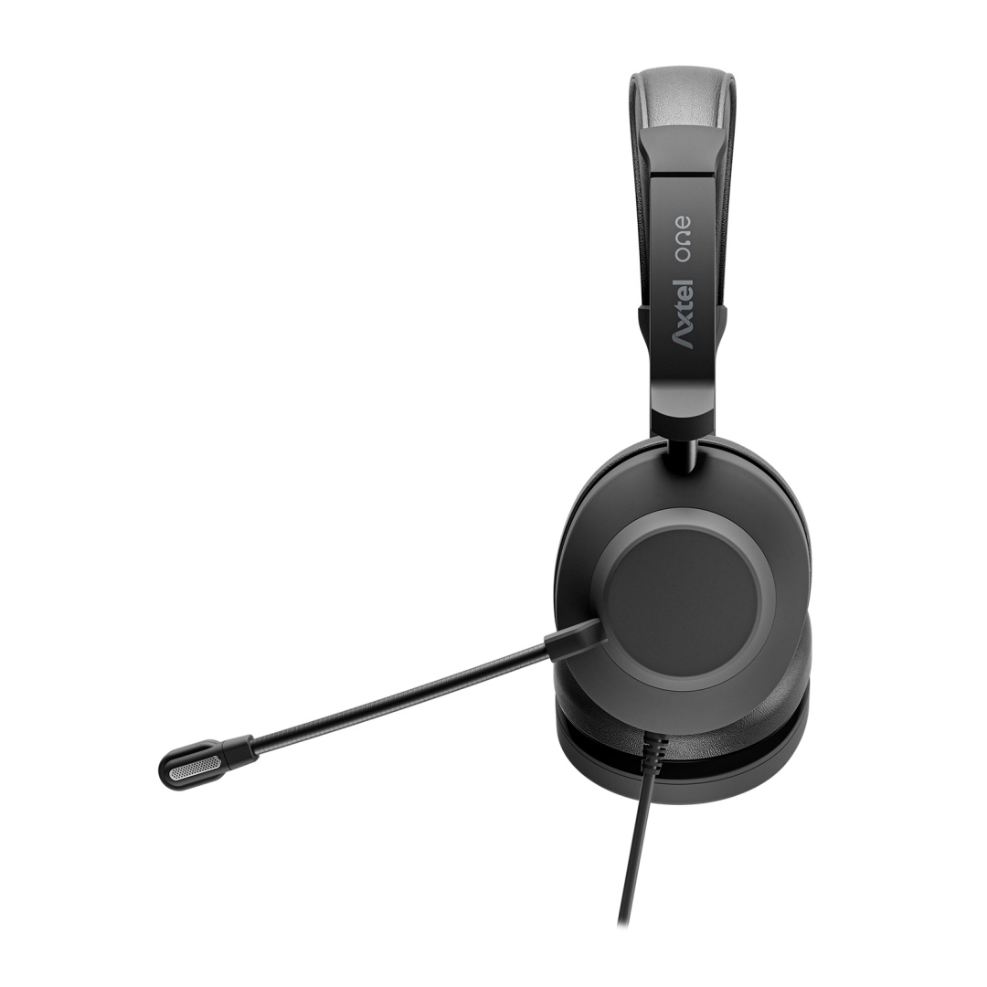 HEADSET AXTEL ONE UC35 STEREO HD AXH-ONE , Corded, Plug&Play USB / 3.5mm Jack Headset Conectivity USB-A, USB-C; Jack / with STEREO HD . Speaker Size has 40 mm / Passive noise reduction : STRONG / Vegan Leather - 1 | YEO