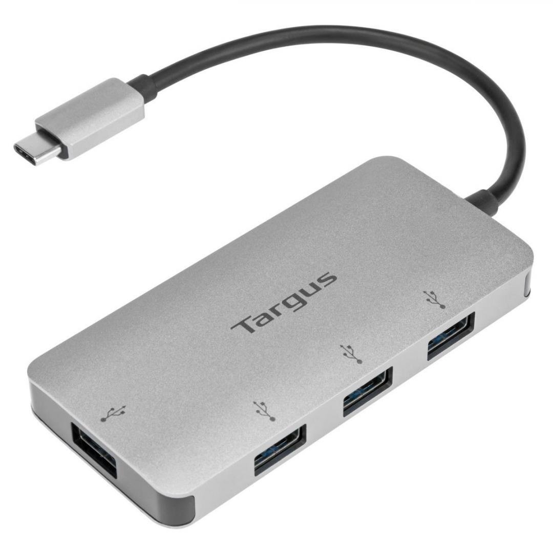 Hub USB Targus, USB-C la 4xUSB-A 3.0, porturi compatibile cu Windows®, MacOS® si Chromebook, argintiu - 3 | YEO