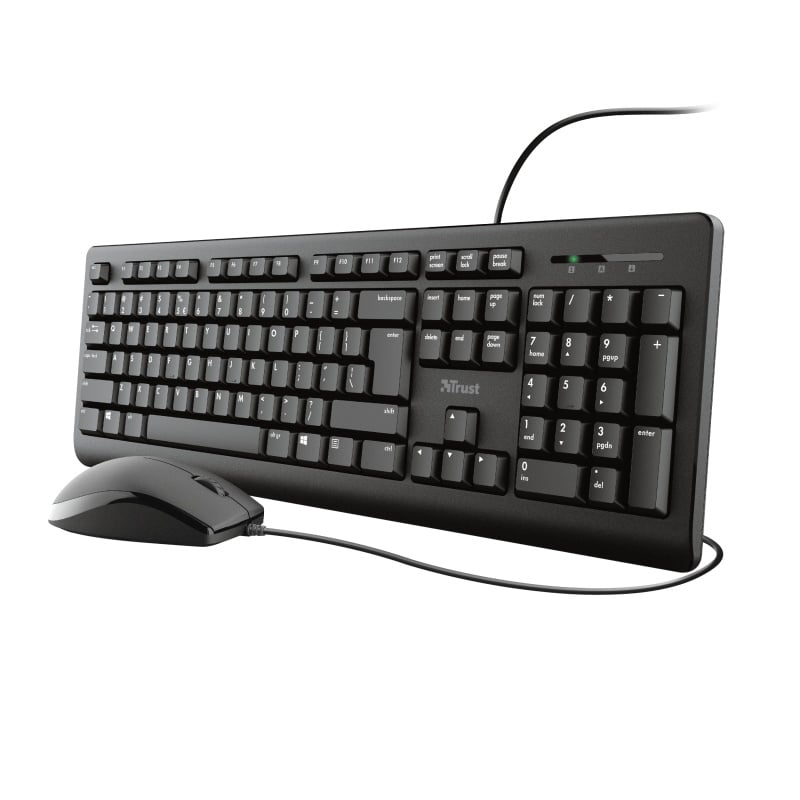 Kit tastatura + mouse Trust Primo, wired, negru - 2 | YEO