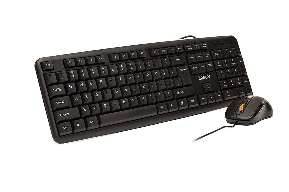 KIT Tastatura si Mouse Spacer SPDS-S6201 cu fir, USB, tastatura „SPKB- S62