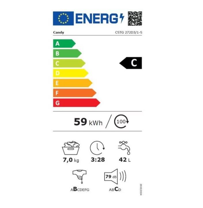 Masina de Spalat Rufe Verticala CANDY Smart CSTG 272D3/1-S, 7 kg, 1200rpm, Clasa C, Alb - 1 | YEO