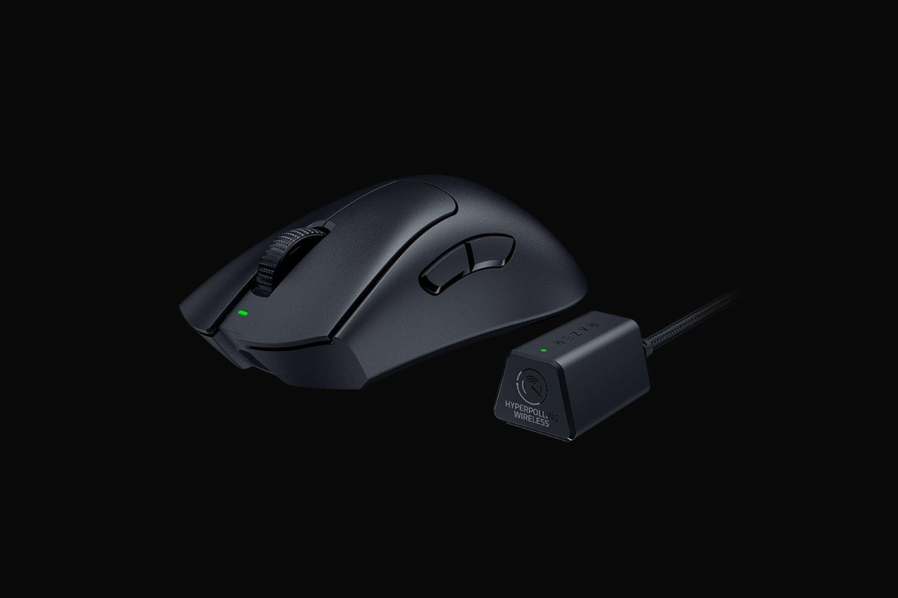 Mouse Razer DeathAdder V3 Pro optic, numar butoane progamabile 5, rezolutie 30000 DPI, negru, include Dongle wireless HyperPolling - 1 | YEO