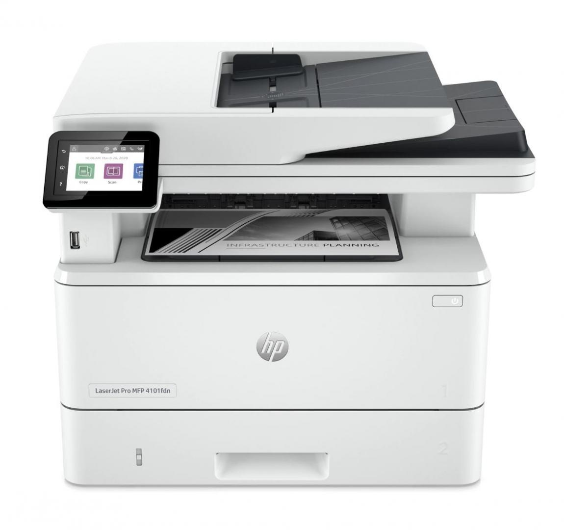 Multifunctional laser mono HP Laserjet 4102DW , dimensiune A4 (Printare, Copiere, Scanare), Duplex, viteza 40ppm, rezolutie max 1200 x 1200dpi, procesor 1200Mhz, memorie 512MB RAM, alimentare hartie 350 coli, + 50 coli DADF, limbaj de printare HP PCL 6,